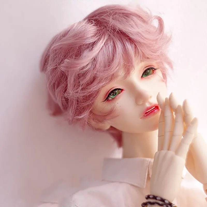 Кукла Cateleya BJD с Мохеровым париком, короткие кудрявые волосы, 1/3 uncle big female giant baby 1/4 1/6, темно-коричневый Коричный порошок - Цвет: 1