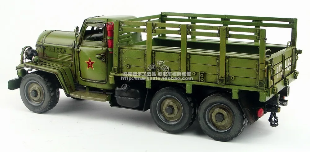 Старинная классическая модель военного грузовика Ретро винтажная Жесть из