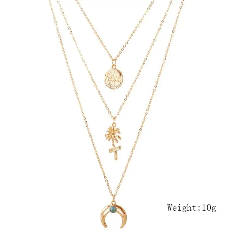 3 шт./компл. богемные женские ожерелья подвеска в виде букв кокосового дерева и
