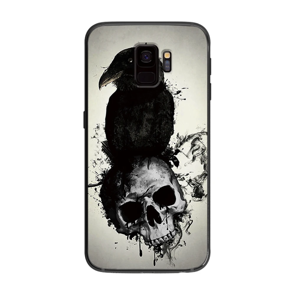 Мягкий чехол для телефона с изображением черепа сатаны Samsung Galaxy S6 S7 S8 S9 S10e Plus Note 8 9 |