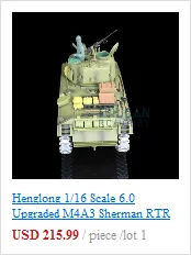 2,4 г Henglong 1/16 масштаб 6,0 инфракрасный боевой пластик M4A3 Шерман РТР р/у Танк 3898 360 турель TH12810