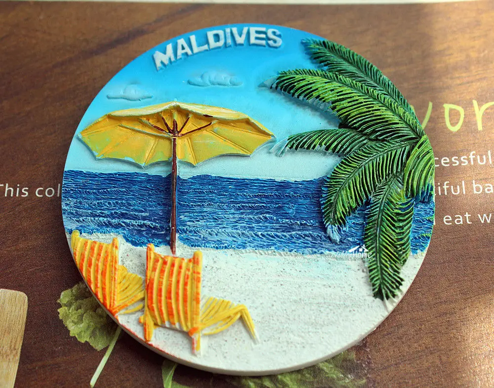 Отдых на Maldives туристический сувенир для путешествий 3D Резина магнит холодильник