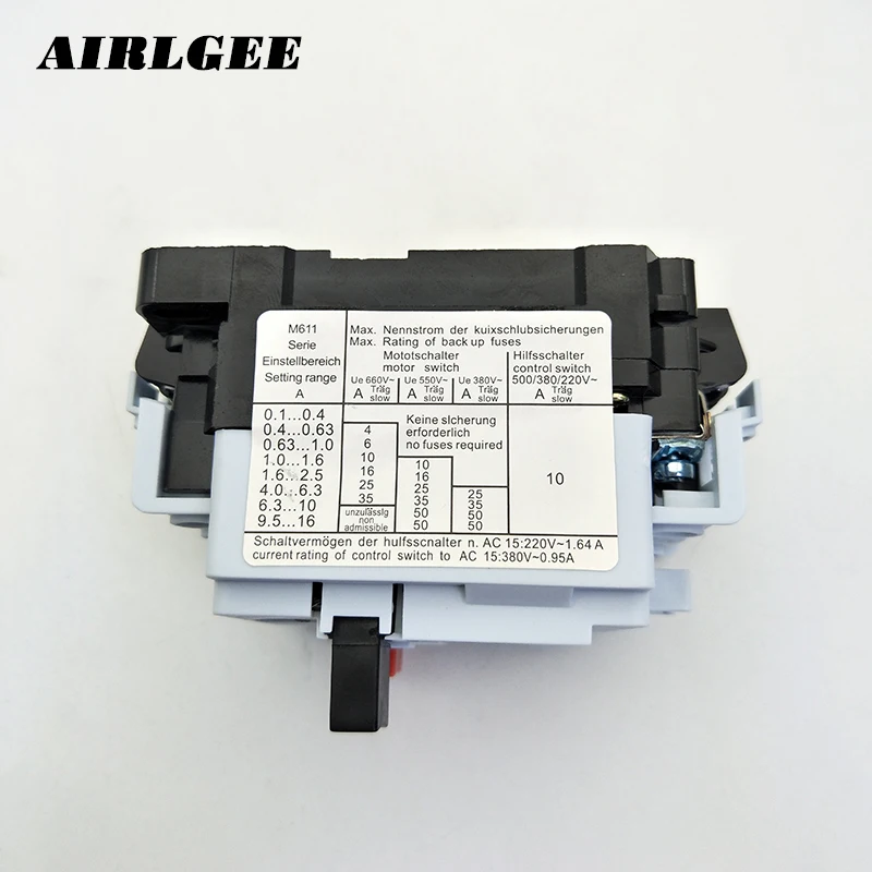 DZ162-16 M611 AC 660 V 9.5A-16A регулируемый 3 полюс на din-рейку защита двигателя выключатель