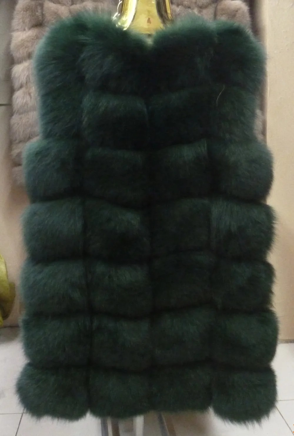 Новое поступление женский жилет из натурального Лисьего меха пальто цельного
