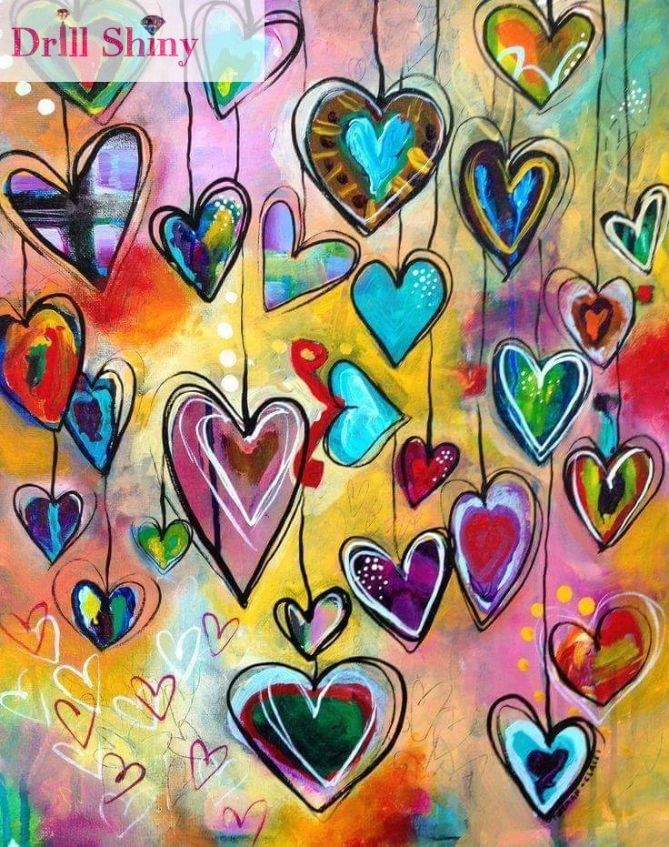 Год DIY 5D Diamond вышивка геометрический Сердце Любовь Набор для рукоделия из