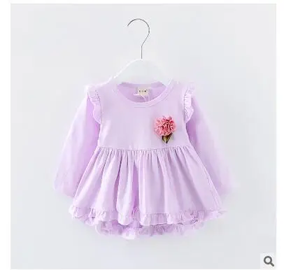 Детская одежда новое осеннее платье с длинными рукавами и цветочным принтом в