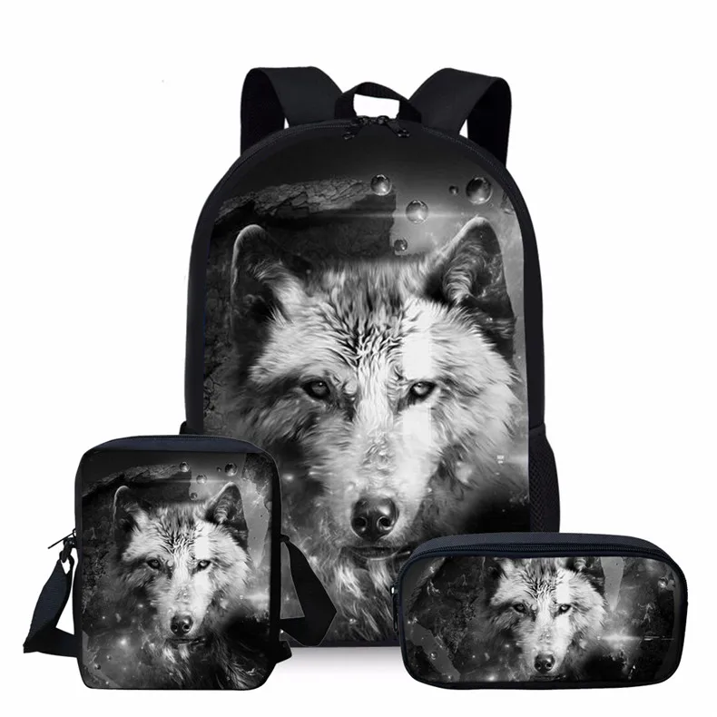 Z3609E-C-K Тикин крутой 3d Волк школьная сумка набор детский школьный рюкзак животные школьные рюкзаки рюкзак для подростков мальчиков Mochila - Цвет: Z3609E-C-K