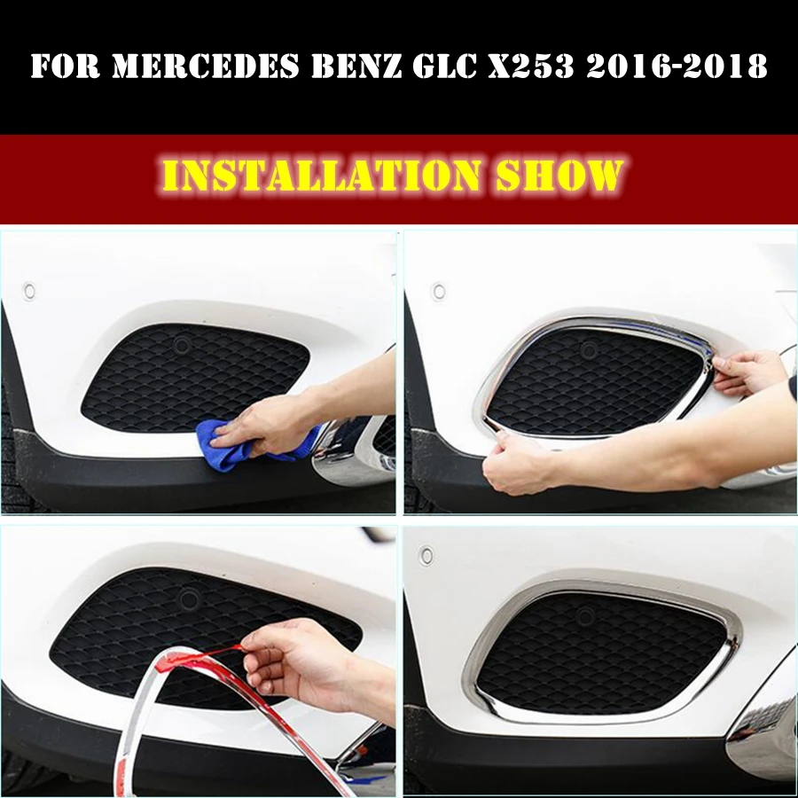 Автомобильные аксессуары для Mercedes Benz GLC X253 2016 2017 2018 2019 ABS Передние противотуманные