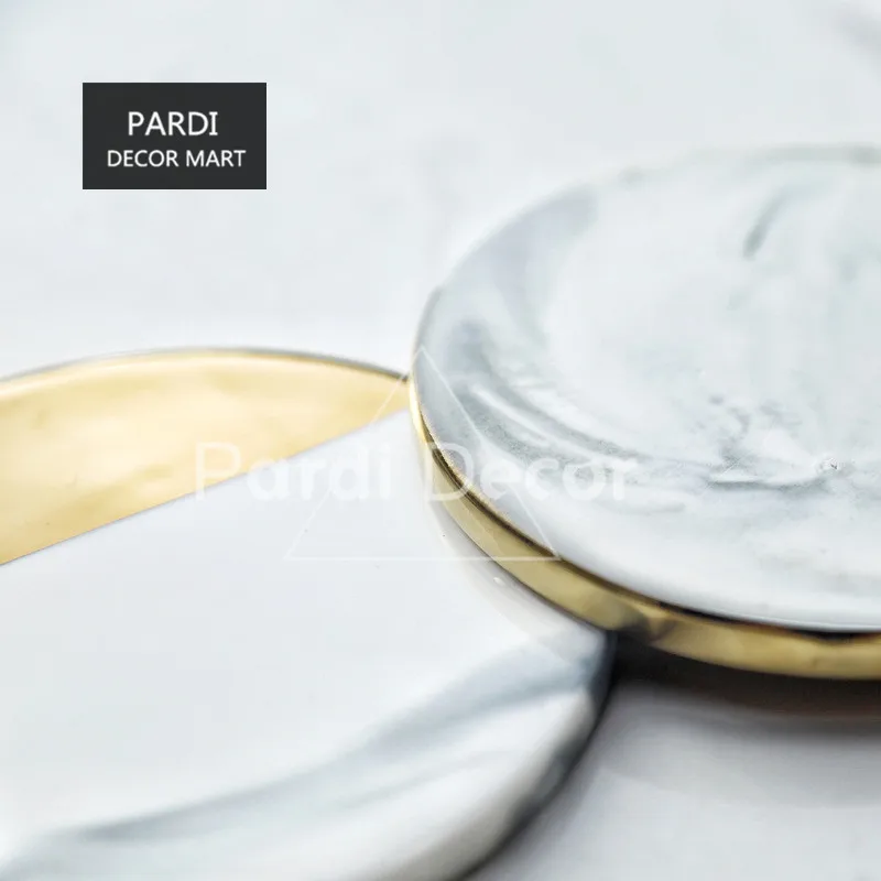 Позолоченный край керамический коврик для ужина горшка 1 шт./лот|cup mat|place matpot mat |