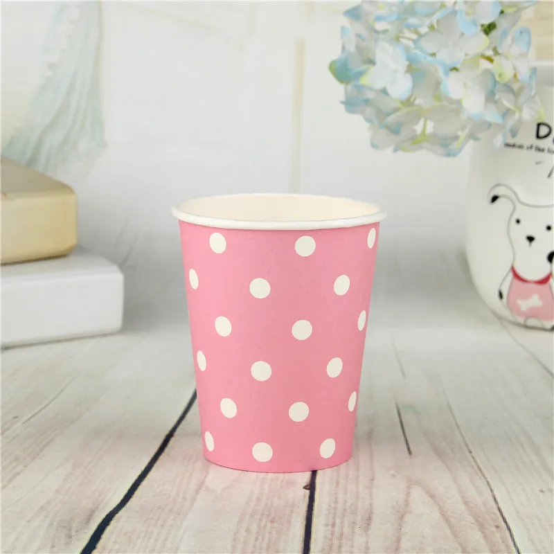 10pcs Pink Мультяшные одноразовые бумажные стаканчики для дня рождения, коробка для попкорна, Детские Вечерние Декорации для детского праздника на день рождения - Цвет: 10pcs Pink