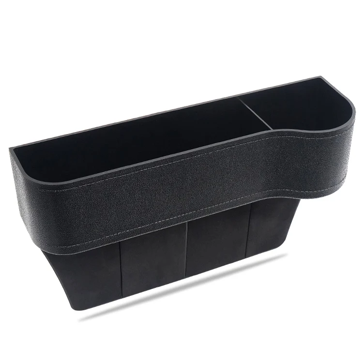 1 PC Black LOEN 1 шт. ABS автокресло зазор наполнитель Catcher Органайзер с чашкой держатель для напитков Черный Бежевый коричневый автомобиль хранения между сиденьем и консолью - Название цвета: 1 PC Black