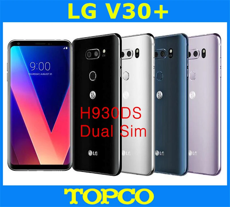LG V30+ Dual H930DS разблокированный GSM 4G LTE Android Dual Sim Восьмиядерный ОЗУ 4 Гб ПЗУ 128 ГБ 6,0 дюйма 16 МП и 13 МП сотовый телефон NFC