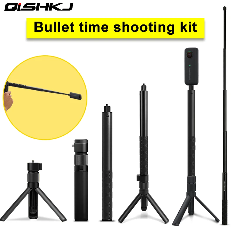 

Insta360 один X2 пуля время Комплект вращения ручка + 1/4 Selfie Stick с Bluetooth Контролируемая ручным моноподом для спортивной экшн Камера Insta360 One X