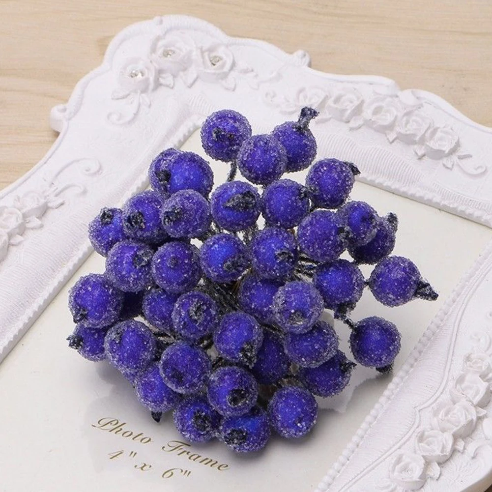 Purple 40 шт. украшения DIY аксессуары матовое моделирование дома искусственные ягоды Орнамент Рождественские елки пена растение фрукты - Цвет: Purple