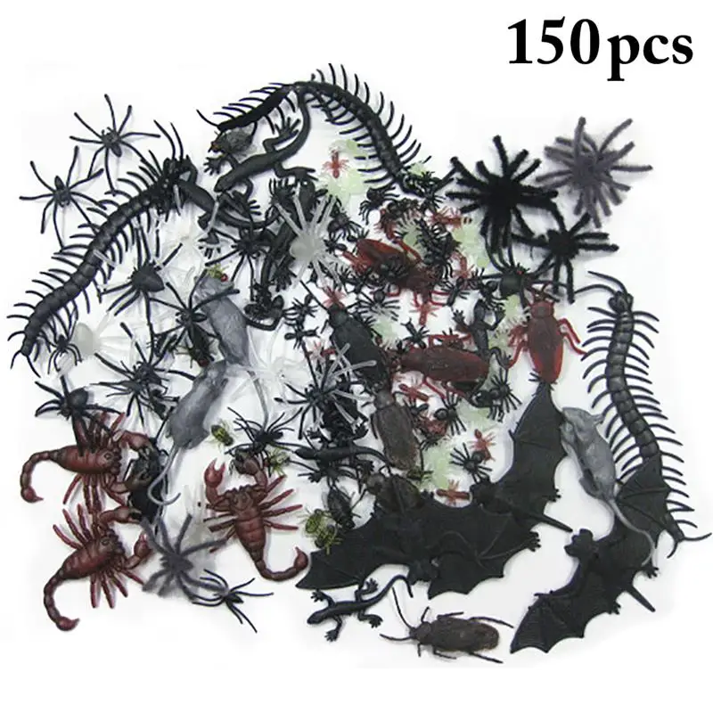 150 шт. реквизит на Хэллоуин пластиковый гаджет баг Паук летучая мышь для