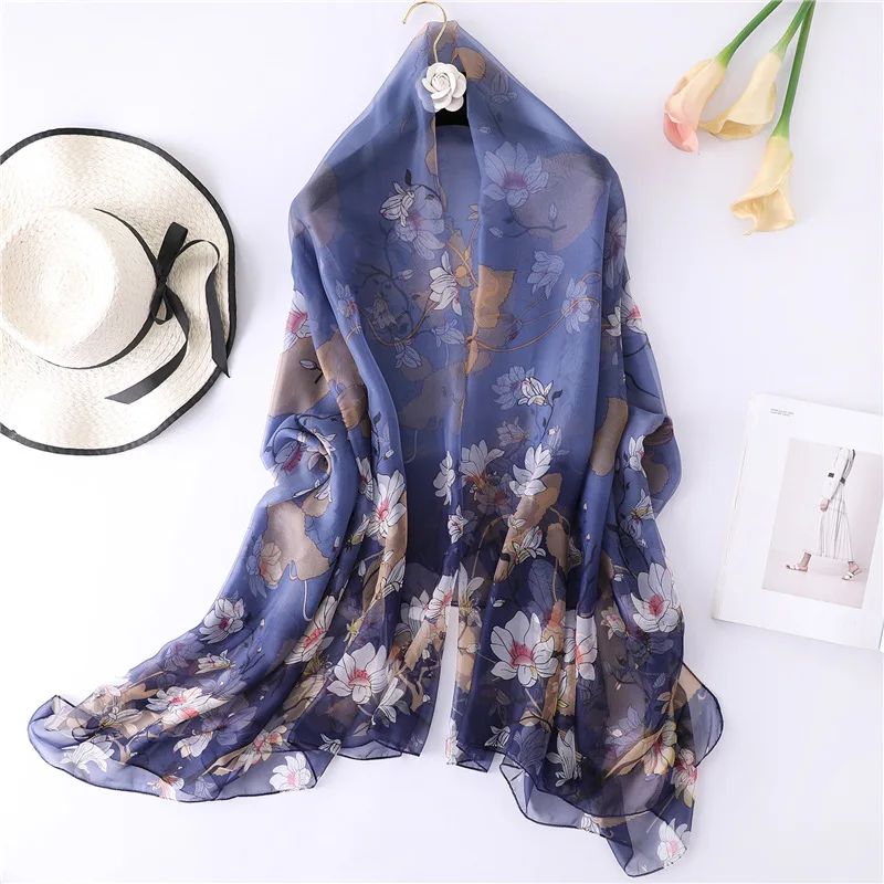 RUNMEIFA роскошный брендовый Модный летний шелковый шарф для женщин/дам длинная