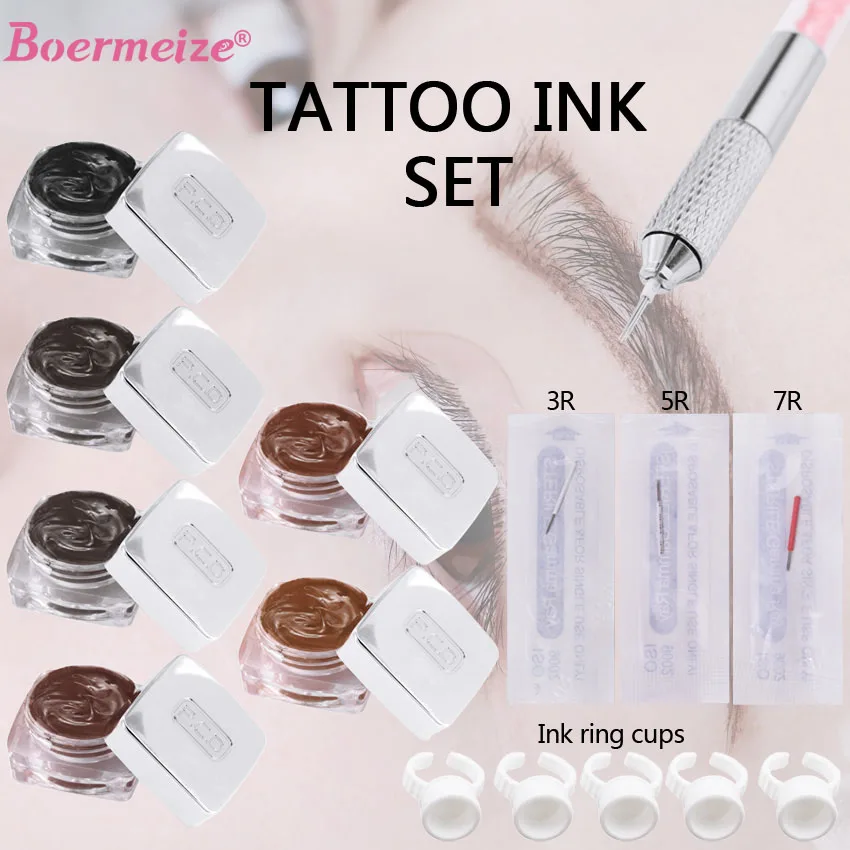 Набор пигментных чернил для тату с ручными чернилами чашка микроблейдинг PCD