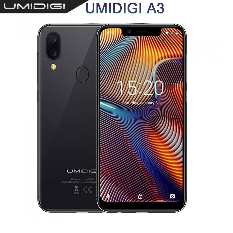 UMIDIGI A3 Global Band 5 quotincell HD + дисплей 2 ГБ 16 Гб смартфон четырехъядерный Android 8 1 12 Мп