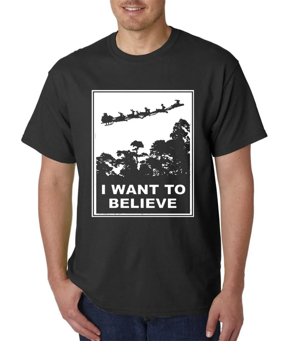 I Want To Believe In Santa/футболка с рождественской пародией и забавными напильниками