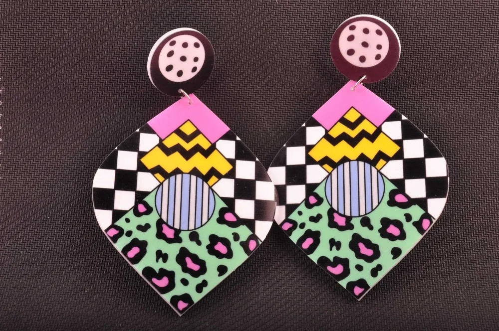 Женские Висячие серьги в форме листа большие акриловые висячие стиле панк