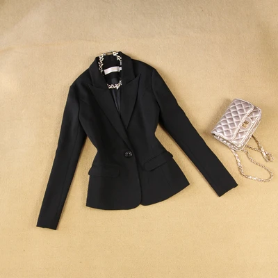 only jacket Осенний модный костюм женский деловой костюм куртка и длинные секции темперамент Повседневный Двухсекционный брюки TideThe женский брючный комплект - Цвет: only jacket