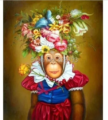 Handicrafts Art Repro oil painting:&quotMonkey beauty on canvas&quot 24x36&quot | Дом и сад