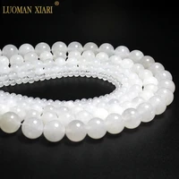 wholesale aaa round shape natural white jades stone beads for jewelry making diy crystal bracelet 4 6810 12 mm strand 15