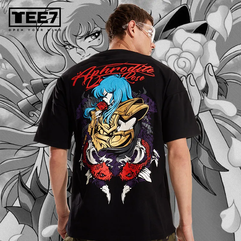 TEE7 мужские размера плюс футболка Классический Аниме Золото святая Сейя