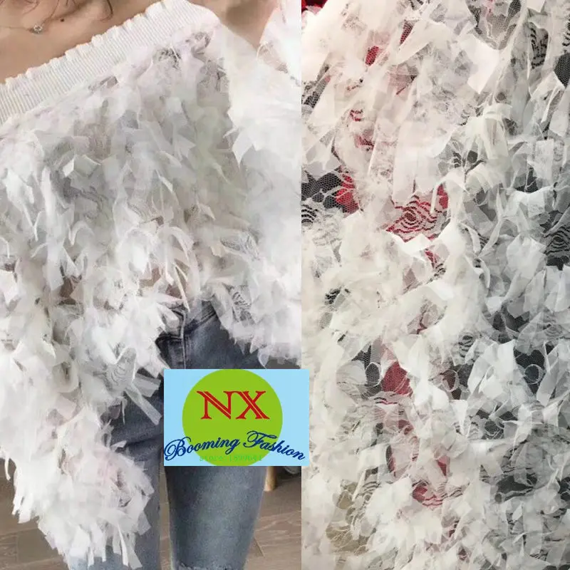 Новое поступление французская кружевная ткань белого цвета африканская Обрезка