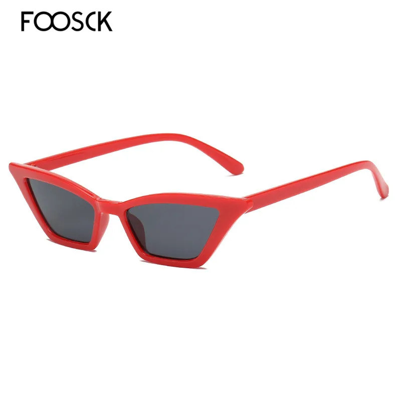 C2RedBlack FOOSCK, сексуальные женские квадратные солнцезащитные очки, женские, брендовые, дизайнерские,, солнцезащитные очки, винтажные очки, UV400 - Цвет линз: C2RedBlack