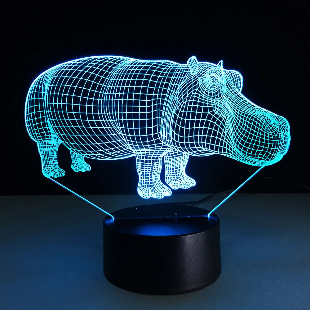 

Креативные цветные градиентные ночники, 3D моделирование Рино, светодиодное домашнее освещение, атмосферная настольная лампа, праздничное ...
