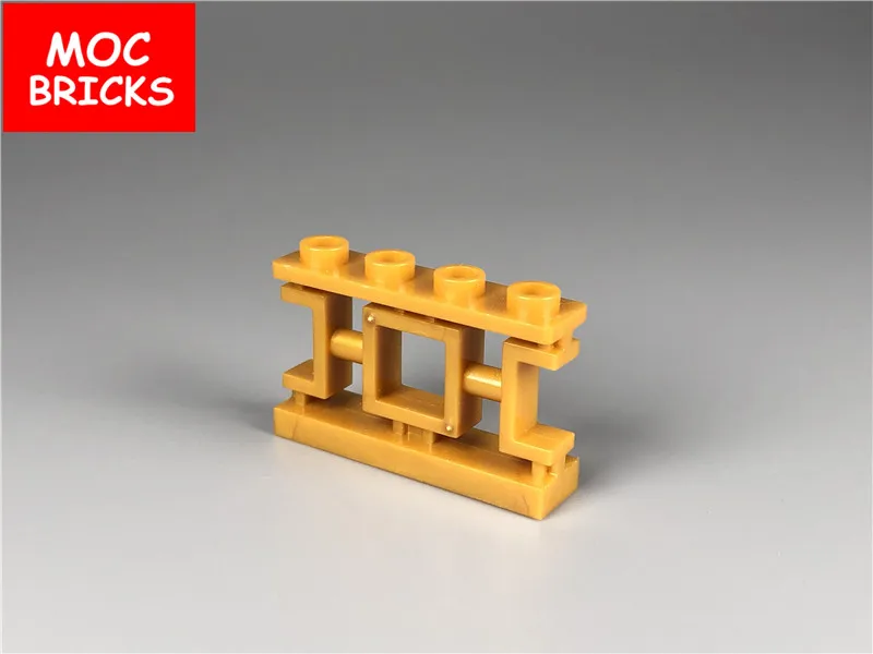 10 шт./лот MOC кирпичи забор 1x4x2 декоративная азиатская решетка с 4 гвоздиками