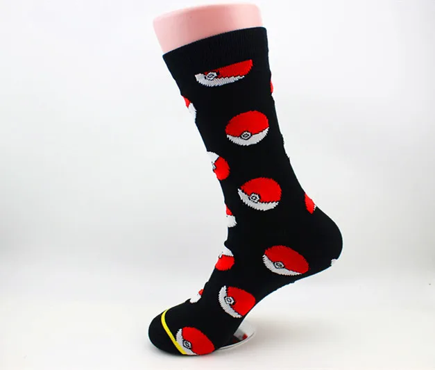 Cartoon comic Pokemon Pokeball socks Captain America Novelty funny comfort red woman cool Sock ankle hip hop skarpetki meskie
