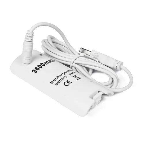 Белый 3600mAH перезаряжаемый зарядный кабель для Nintendo Wii Пульт дистанционного