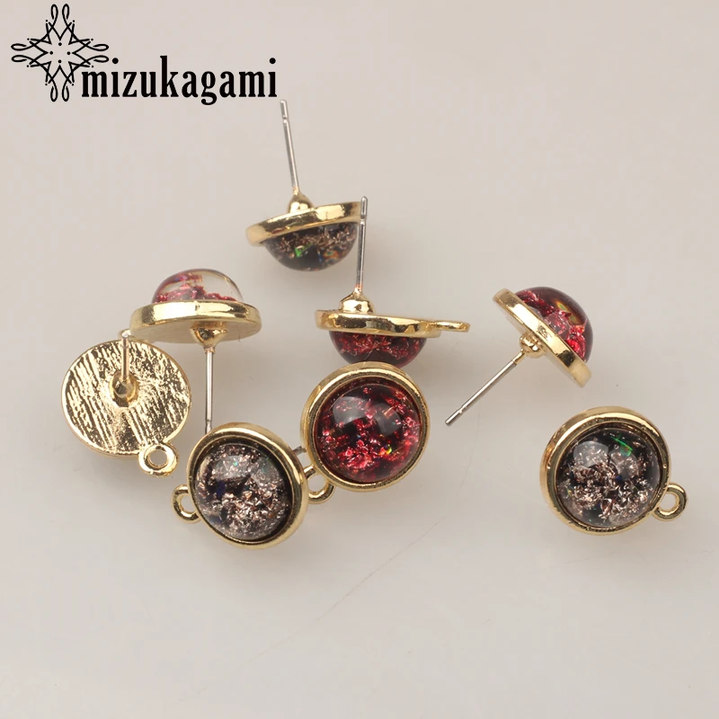 Круглые серьги гвоздики из цинкового сплава 13 мм 6 шт./лот|Ювелирная фурнитура и