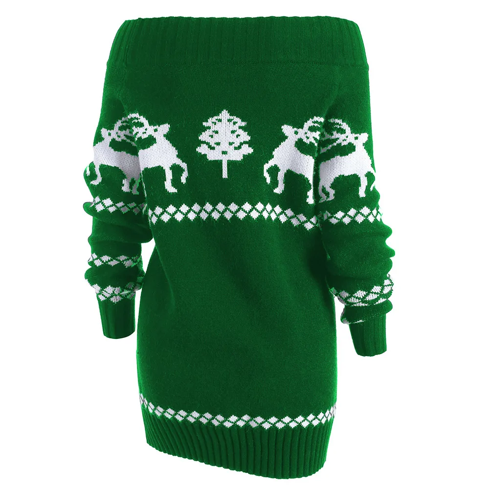 Wipalo Sexy Off Shoulder Oversized Knitted Sweater Women Black Green Autumn Winter Jumper Femme Slash Christmas Pullover | Женская