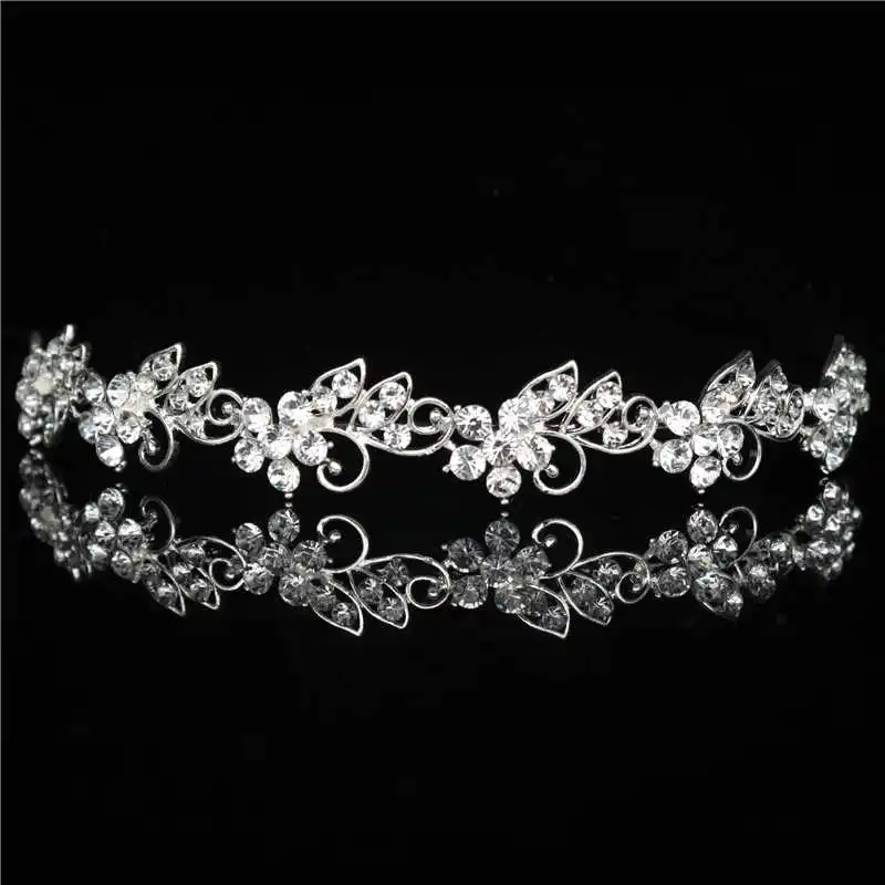 Bride Tiara 11 19 Designs Crystal Wedding Bridal Tiara Crowns for Women Princess Hair Ornament Fashion Bride Headpiece Hair Jewelry Accessories - Metal color: Bride Tiara 11