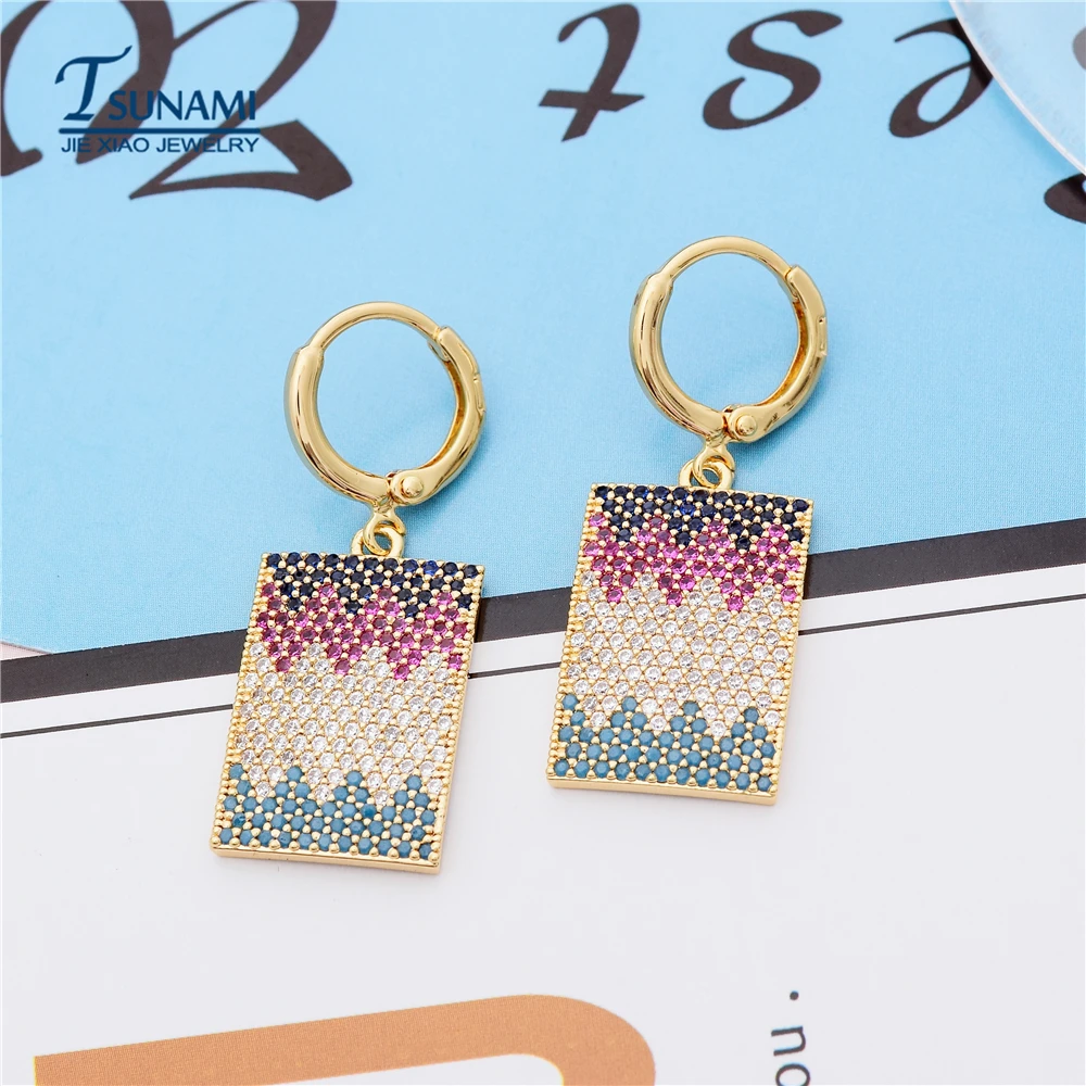 Высококачественные длинные квадратные серьги из циркония подходят для