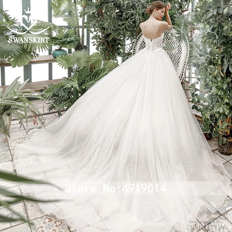 Романтичное свадебное платье из тюля Vestido de novia 2020 бальное с аппликацией бисера