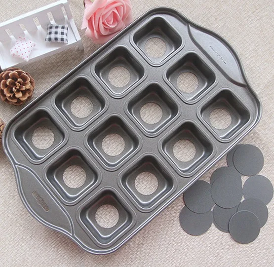 12 чашек антипригарное Делюкс Мини чизкейк сковорода квадратной формы булочка