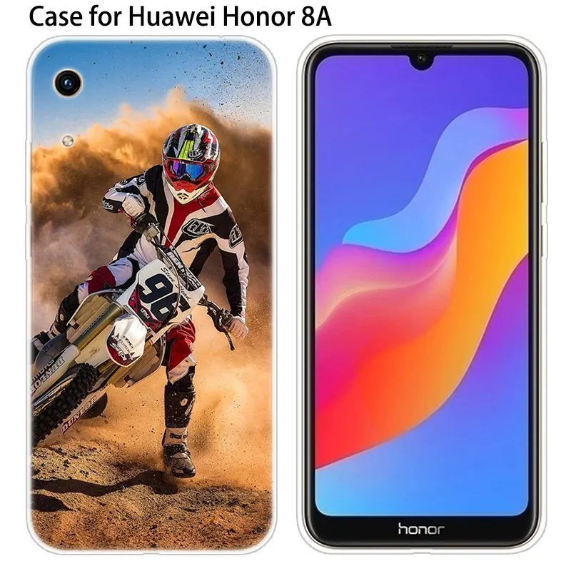 Ретро крест мотоцикл Мягкий силиконовый чехол для huawei Honor 20 8A 7A Pro 10 9 8 Lite вид 20 фотоаппаратов моментальной печати 7S 8S 8X 7X 6X 8C 20i 10i играть