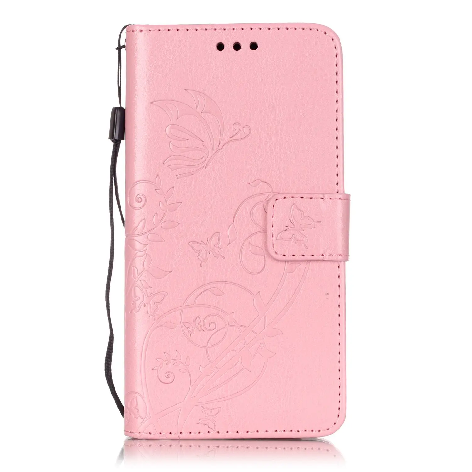Pink Для Apple iPhone 4S 4 S сплошной цвет один тисненый узор кожаный чехол Модный слот для карт кронштейн кошелек раскладушка чехол для телефона - Цвет: Pink