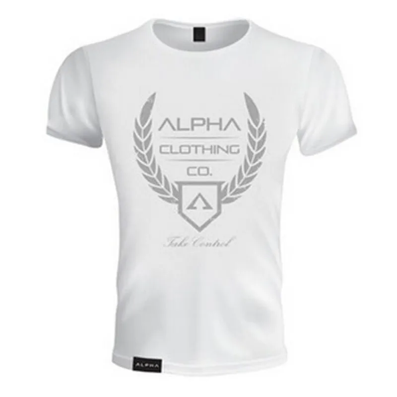 Мужская Летняя хлопковая футболка с коротким рукавом спортивные залы фитнес