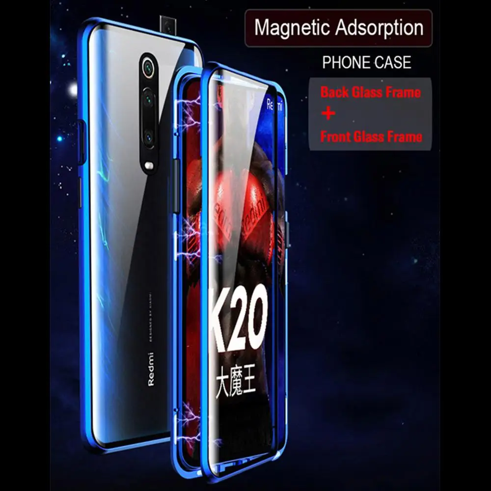 Магнитный металлический чехол для redmi k20 pro, чехол для xiaomi k20 mi 9 T, чехол из двустороннего стекла, Чехол для всего тела s redmi k 20 pro, чехол