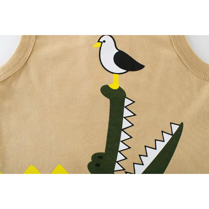 Одежда для маленьких мальчиков Детские майки без рукавов из 100% хлопка Детская