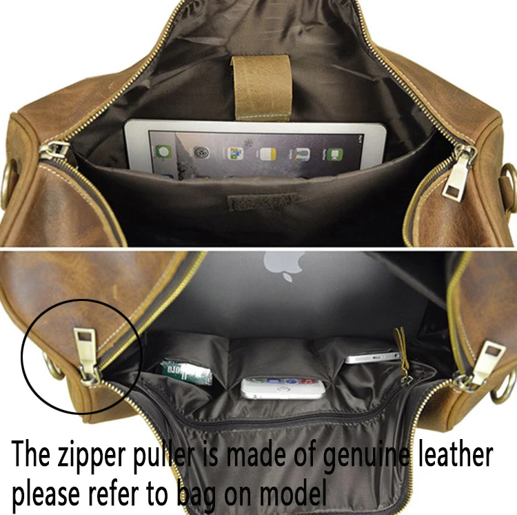 Для мужчин Натуральная кожа Сумка 18 &quotиз натуральной кожи выходные сумка