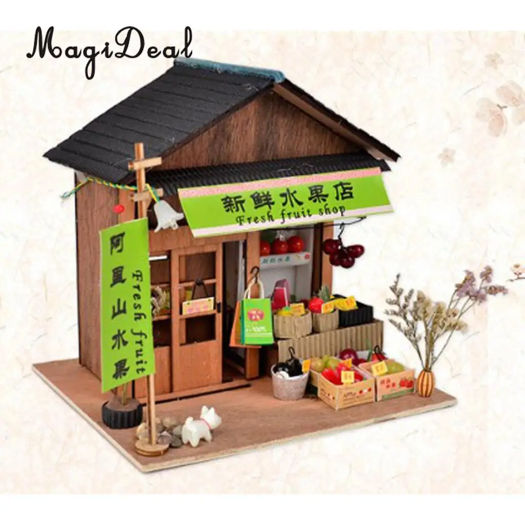 1/24 DIY Миниатюрные наборы кукольного домика с мебелью-свежие фрукты магазин подарок
