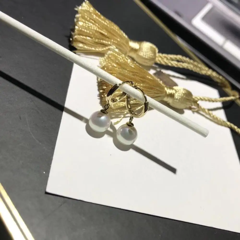 Очаровательные 10 11 мм Южно морские серьги с белыми жемчужинами 18|earrings earring|white