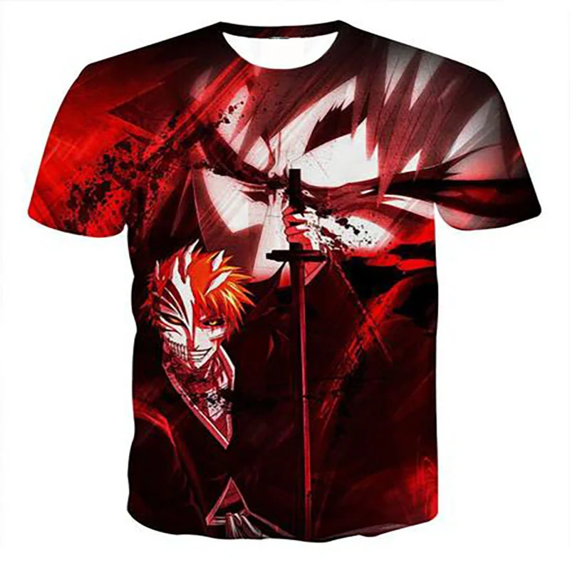 2 Футболки Bleach Мужская 3D футболка с аниме летние футболки Повседневная футболка мужская повседневная футболка с коротким рукавом для костюмированной вечеринки, крутые футболки для мальчиков и девочек - Цвет: 2