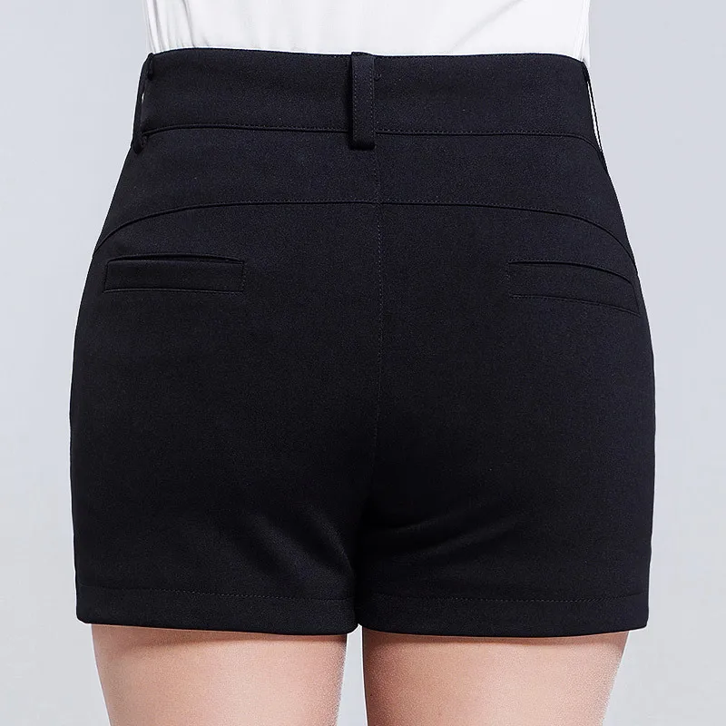 Женские шорты с высокой талией большие размеры эластичные лето 2019 вязаные